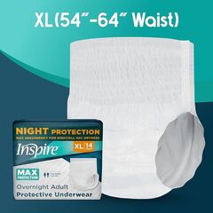 Inspire Adult Diapers Women or Men - MAX Absorbency | Our Most Absorbent and Dry, Incontinence Underwear for Women or Men | Leak Proof Diaper Overnight or Daytime for Heavy XL 14 count