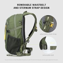 SKYSPER Small Hiking Backpack, 30L Lightweight Travel Backpacks Hiking Daypack for Women Men - Army Green