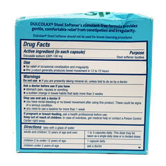 Dulcolax Stool Softener Laxative Liquid Gel Capsules, Docusate Sodium 100 mg, 100 Count