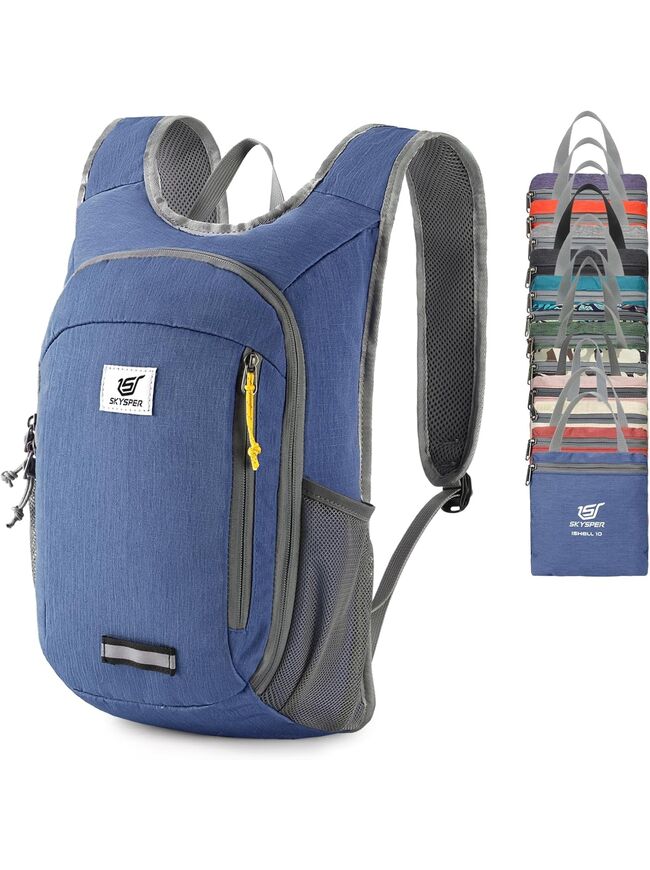 SKYSPER Small Daypack 10L Hiking Backpack Packable Lightweight Travel Day Pack for Women Men, Royal Blue