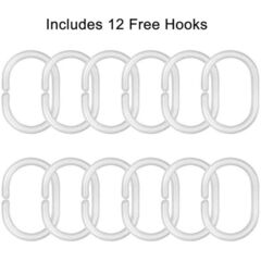 BLEUM CADE Botanical Shower Curtain Leaf Shower Curtain with 12 Hooks, Plant Floral Shower Curtain Nature Flower Shower Curtain for Bathroom