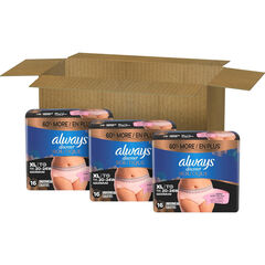 Always Discreet Boutique XL Women's Underwear, 48 Ct, Maximum Protection