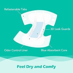 SUNKISS TrustPlus Adult Diapers with Maximum Absorbency, Unisex Disposable Incontinence Briefs with Tabs for Men and Women, Odor Control, XLarge, 60 Count (4 Packs of 15)