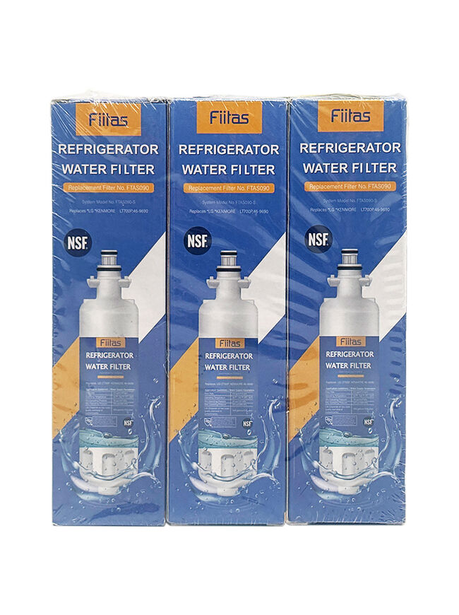 (3 Pack) Fiitas FTAS090 - Refrigerator Water Filter - Fits LG LT700P - Kenmore Elite 469690