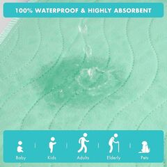 Bunlitent Washable Underpads, 36" x 38", 4 Pack - Heavy Absorbency Reusable Bedwetting Incontinence Pads for Kids, Adults, Elderly, and Pets - Waterproof Protective Pad for Bed, Couch, Sofa, Floor
