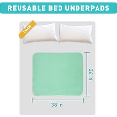 Bunlitent Washable Underpads, 36" x 38", 4 Pack - Heavy Absorbency Reusable Bedwetting Incontinence Pads for Kids, Adults, Elderly, and Pets - Waterproof Protective Pad for Bed, Couch, Sofa, Floor