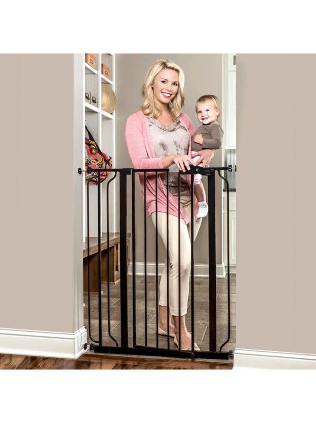 Regalo Easy Step 36" Extra Tall Walk Thru Baby Gate - Includes 4-Inch Extension Kit, 4 Pack Pressure Mount Kit, and 4 Pack Wall Cups and Mounting Kit