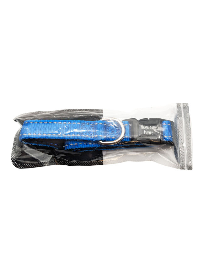 Maxpower Planet - Reflective Dog Collar - Blue - Small