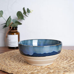 Bosmarlin 6-Pack 16oz Deep Blue Ceramic Dessert Bowls: Microwave/Dishwasher Safe