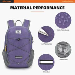 SKYSPER Small Hiking Backpack -12L Lightweight Packable Daypack for Travel Foldable Tear Resistant Backpacks for Women Men, Purple