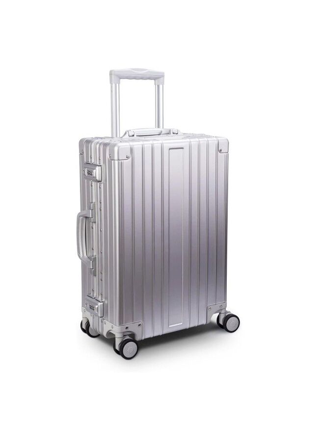 TRAVELKING All Aluminum Carry On Luggage - Zipperless Hard Shell - Silver - 20"