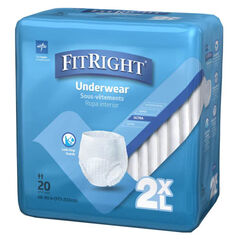 FitRight Adult Incontinence Underwear, Heavy Absorbency, XX-Large, 68-80 (20 Count)