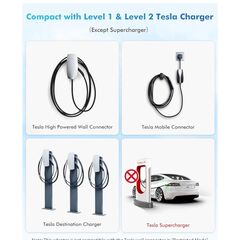 NACS to J1772 Adapter, Max 80Amp 250V J1772 EV Charging Adapter to Tesla Charger, Compatible with Tesla High Power Wall Connector, Home Mobile Chargers, Destination Charger, Suits for SAE J1772 EVs