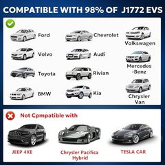 NACS to J1772 Adapter, Max 80Amp 250V J1772 EV Charging Adapter to Tesla Charger, Compatible with Tesla High Power Wall Connector, Home Mobile Chargers, Destination Charger, Suits for SAE J1772 EVs