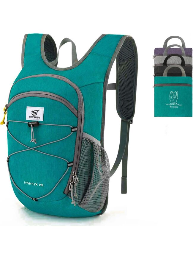 SKYSPER 15L Foldable Hiking Backpack Lightweight Packable Travel Daypack with Chest Strap Small Folding Pack for Walking