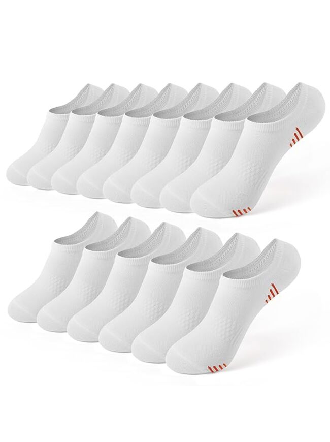 Honeysea Ankle Socks for Women Athletic Running Socks, White (7 Pairs)