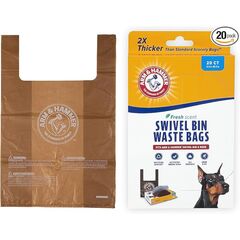 Arm & Hammer Heavy Duty Pet Waste Bags for Swivel Bin & Rake Dog Pooper Scooper, 20 Count Refill Bags (Packaging May Vary)