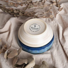 Bosmarlin 6-Pack 16oz Deep Blue Ceramic Dessert Bowls: Microwave/Dishwasher Safe