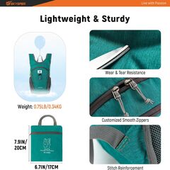 SKYSPER 15L Foldable Hiking Backpack Lightweight Packable Travel Daypack with Chest Strap Small Folding Pack for Walking