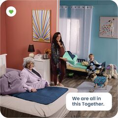 IMPROVIA® Washable Underpads 34" x 36" Pack of 4 Heavy Absorbency Reusable Bedwetting Incontinence Pads for Adults, Kids, & Pets - Waterproof Protective Pad for Bed, Couch, Sofa, Floor (Navy & Green)