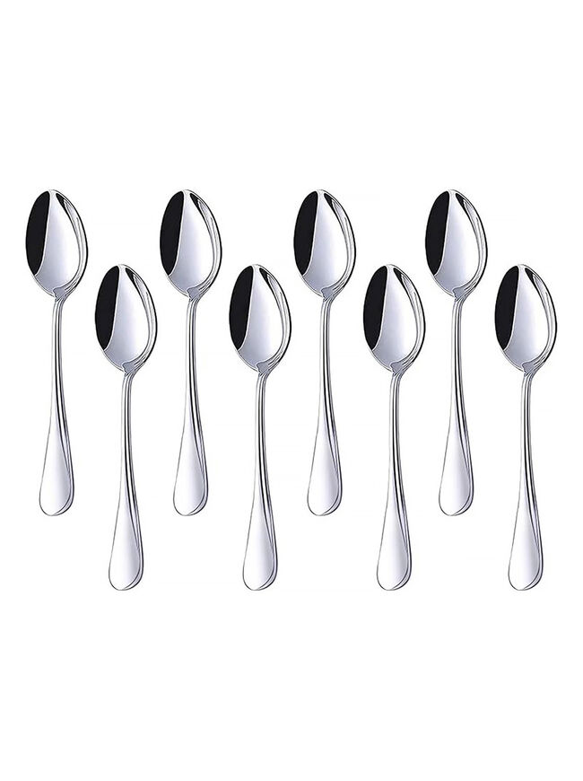 HANSGO Teaspoons Stainless Steel, 8 Piece Dinner Spoons Set 6.7 inches Dessert Spoons Use for Home, Kitchen or Restaurant