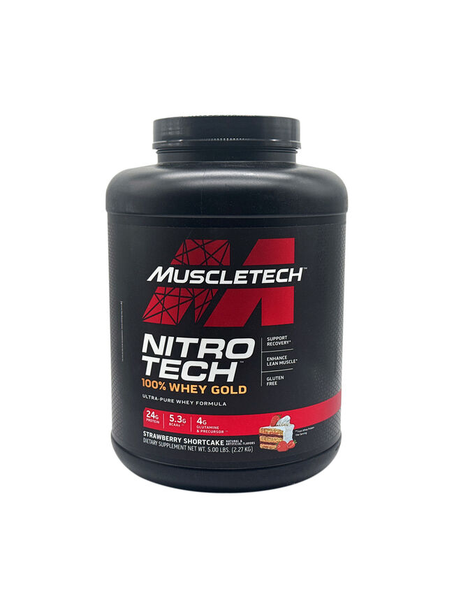 MuscleTech Nitro Tech - 100% Whey Gold - Strawberry Shortcake 5 lb Exp 05/2025