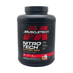 MuscleTech Nitro Tech - 100% Whey Gold - Strawberry Shortcake 5 lb Exp 05/2025