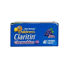 Children's Claritin 5 mg 24 Hour Non-Drowsy Grape Flavor 40 Tablets