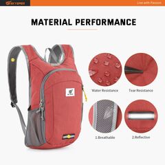 SKYSPER Small Daypack 10L Hiking Backpack Packable Lightweight Travel Day Pack for Women Men (Red)