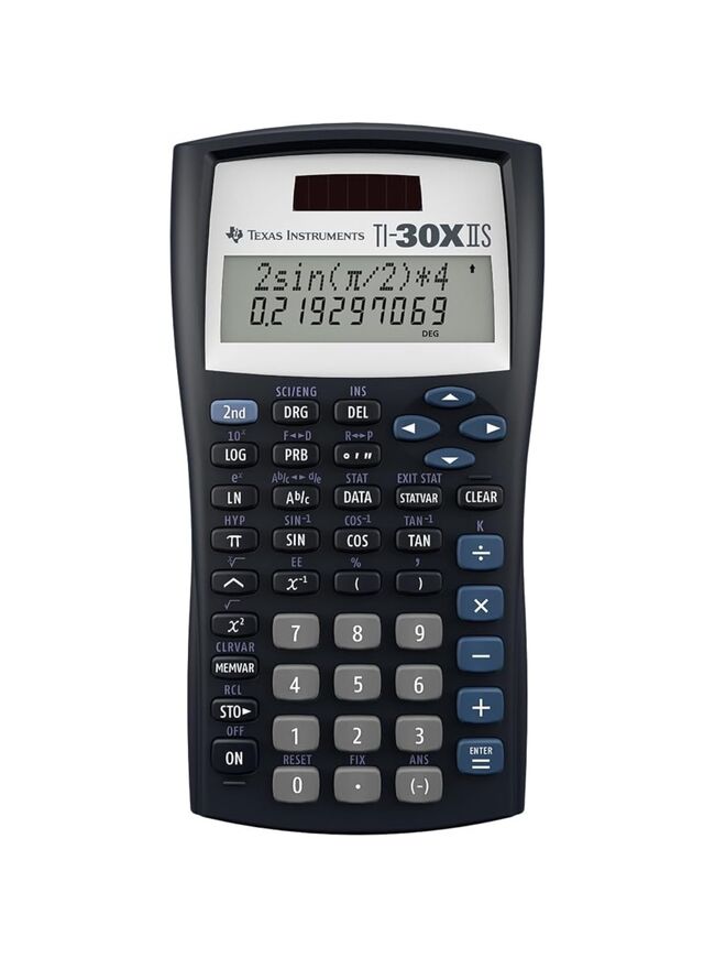 Texas Instruments TI-30XIIS Scientific Calculator, Black with Blue Accents