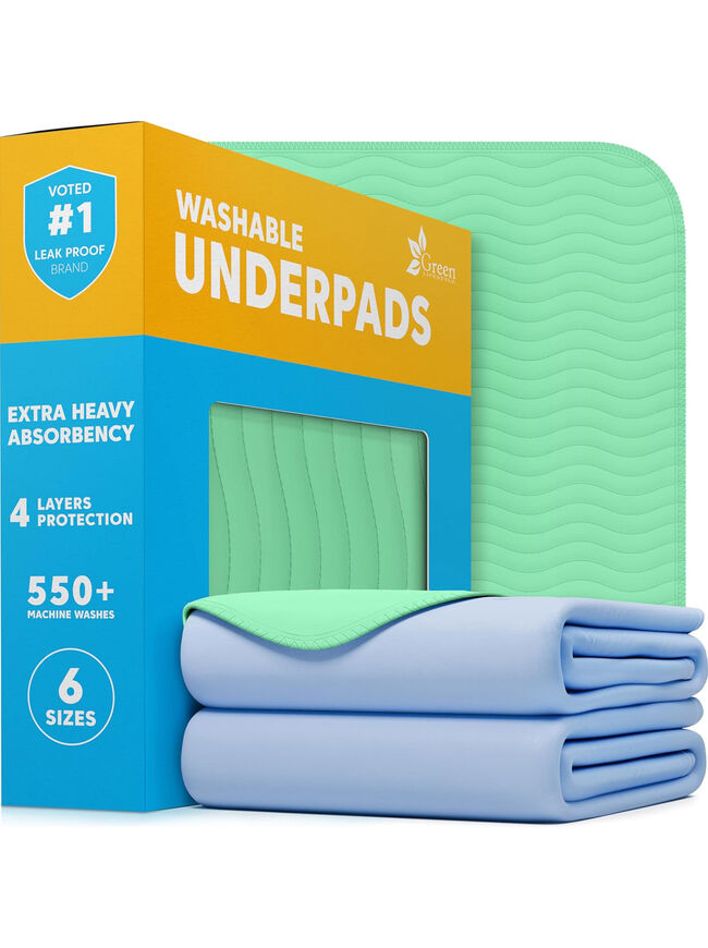 GREEN LIFESTYLE® 2Pack 41x41 Washable Underpads - Heavy Absorbency Reusable