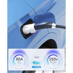 NACS to J1772 Adapter, Max 80Amp 250V J1772 EV Charging Adapter to Tesla Charger, Compatible with Tesla High Power Wall Connector, Home Mobile Chargers, Destination Charger, Suits for SAE J1772 EVs