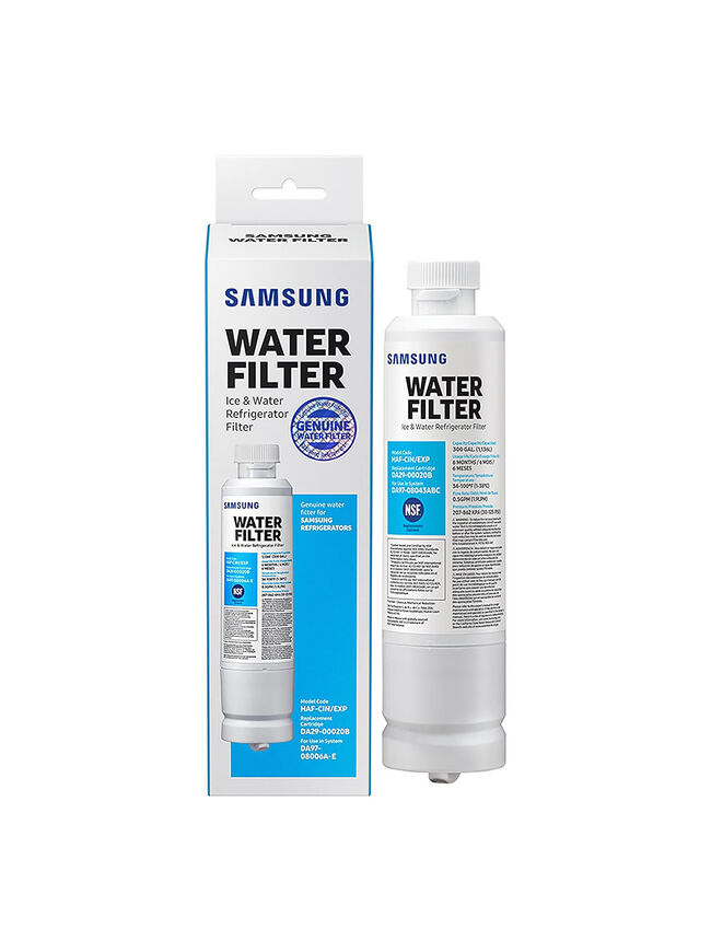 SAMSUNG DA29-00020B Genuine Filter for Refrigerator Water and Ice, Carbon Block Filtration for Clean, Clear Drinking Water, 6-Month Life, HAF-CIN/EXP (Choose Pack)