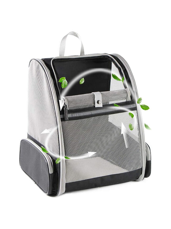 Texsens Innovative Traveler Bubble Backpack Pet Carriers for Cats and Dogs (Black)