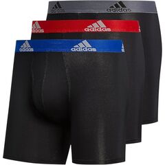 adidas Men's Microfiber Boxer Briefs Underwear (Multipack) Athletic Stretch-Fit Black/Collegiate Royal Blue/Scarlet Redperformance (X-Large)