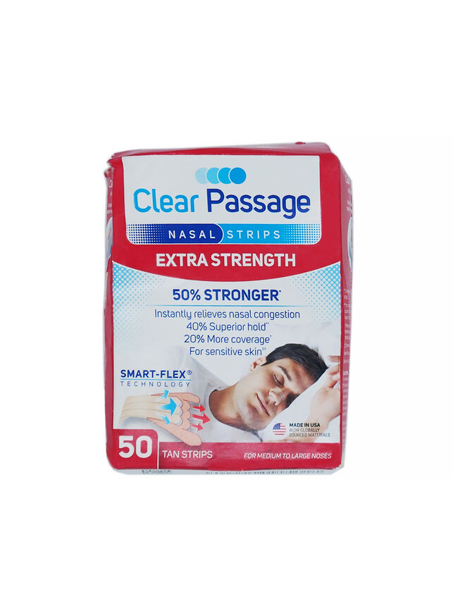 Clear Passage Nasal Strips Extra Strength, Tan, 50 Count