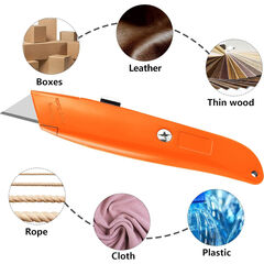 TIFICAL 2Pack Utility Knife Box Cutter Retractable Blade Heavy Duty (Orange)