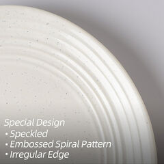 Famiware Dinner Plates, 10.25 Inch Plate Set for 6, Reactive Glaze Speckled Hand-made Ceramic Plates, Microwave & Dishwasher Safe, Scratch Resistant, Twilight Series, White