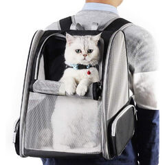 Texsens Innovative Traveler Bubble Backpack Pet Carriers for Cats and Dogs (Black)