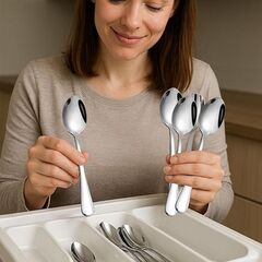 HANSGO Teaspoons Stainless Steel, 8 Piece Dinner Spoons Set 6.7 inches Dessert Spoons Use for Home, Kitchen or Restaurant