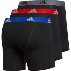 adidas Men's Microfiber Boxer Briefs Underwear (Multipack) Athletic Stretch-Fit Black/Collegiate Royal Blue/Scarlet Redperformance (X-Large)
