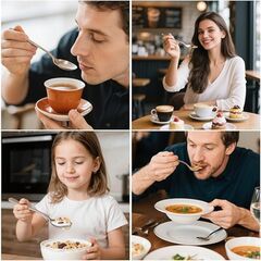 HANSGO Teaspoons Stainless Steel, 8 Piece Dinner Spoons Set 6.7 inches Dessert Spoons Use for Home, Kitchen or Restaurant