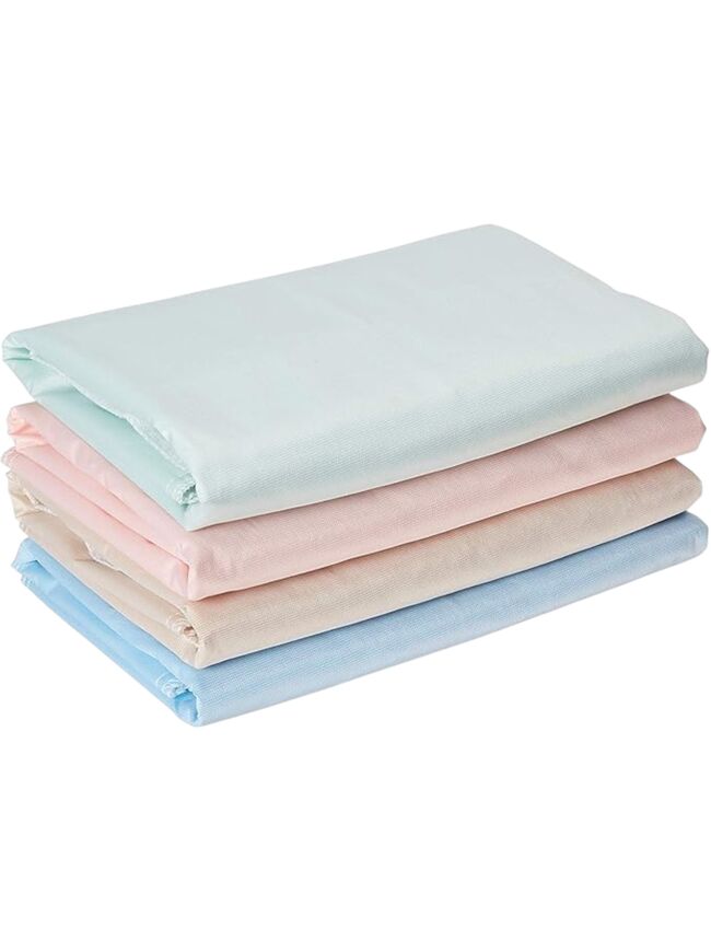  Brosive 4 PACK 34x36 in Washable Bed Pads/Reusable Incontinence Underpads 34 x 36 - Blue, Green, Tan and Pink - Ideal for Children and Adults Wholesale Incontinence Protection / Cloth Chucks Bed Pads Washable
